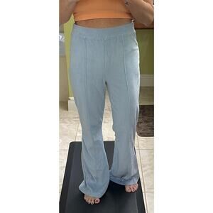 Aerie Groove On Ribbed Medium NWT flare legs baby blue pull on pants high waist